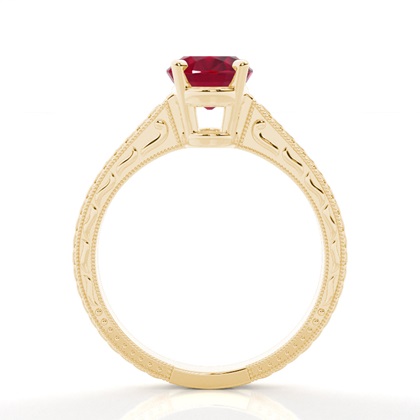 Round Vintage Ruby Engagement Ring