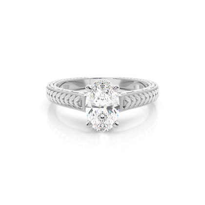 Oval White Gold Solitaire Diamond Engagement Rings