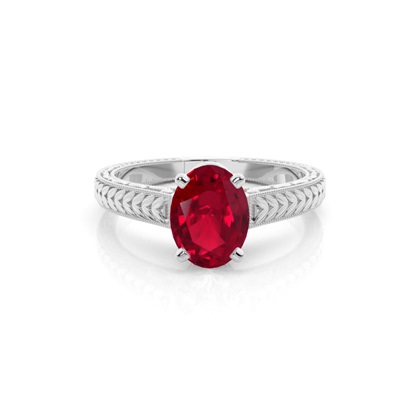 Round Vintage Ruby Engagement Ring