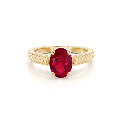 Round Vintage Ruby Engagement Ring