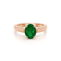 Round Vintage Emerald Engagement Ring