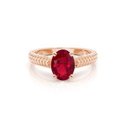 Round Vintage Ruby Engagement Ring