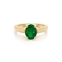 Round Vintage Emerald Engagement Ring