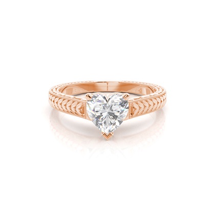Heart Solitaire Diamond Rings
