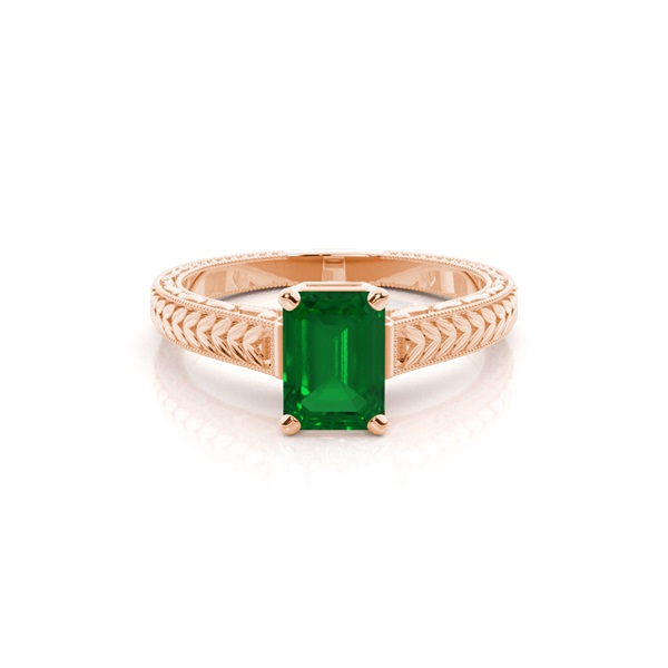 Round Vintage Emerald Engagement Ring