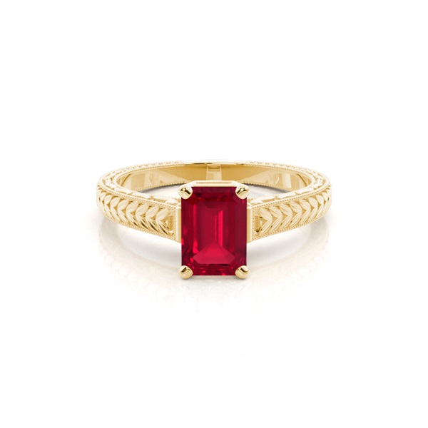 Round Vintage Ruby Engagement Ring
