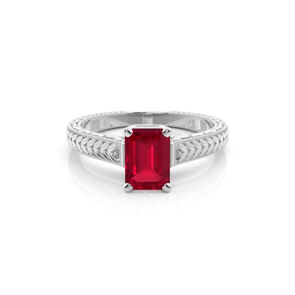 Round Vintage Ruby Engagement Ring