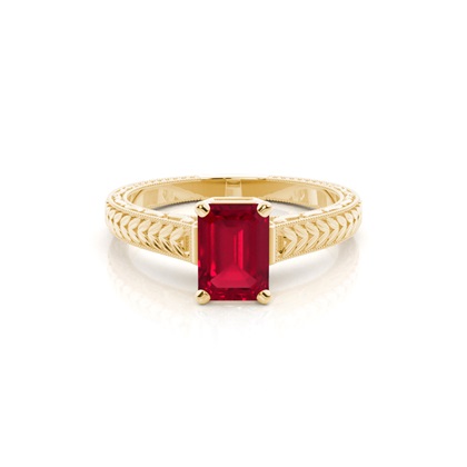 Round Vintage Ruby Engagement Ring