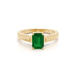 Round Vintage Emerald Engagement Ring