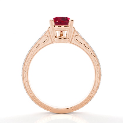 Round Vintage Ruby Engagement Ring