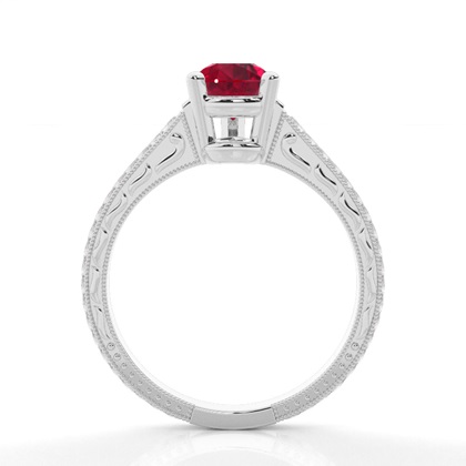 Round Vintage Ruby Engagement Ring