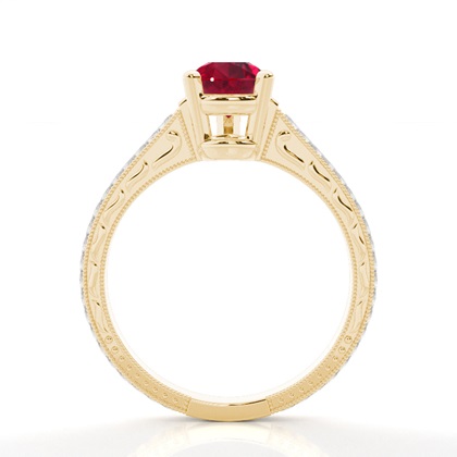 Round Vintage Ruby Engagement Ring