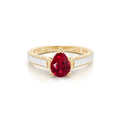 Pear Yellow Gold Diamond Engagement Rings Gemstones