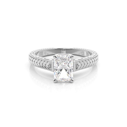 Radiant Platinum Solitaire Diamond Engagement Rings