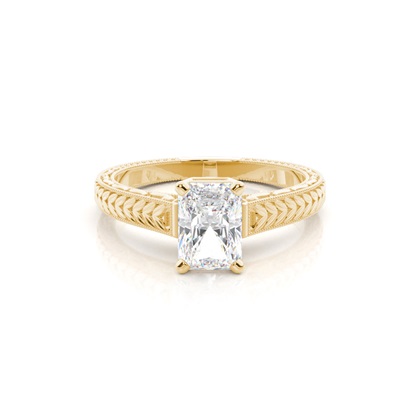 Radiant Yellow Gold Solitaire Diamond Engagement Rings