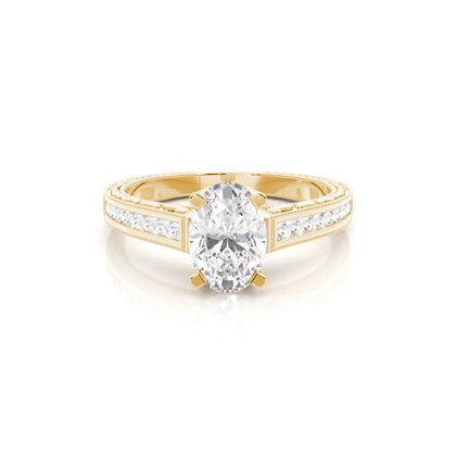 Oval Side Stone Diamond Rings