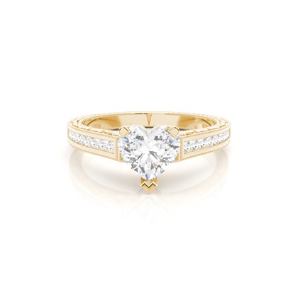 Heart Side Stone Diamond Rings