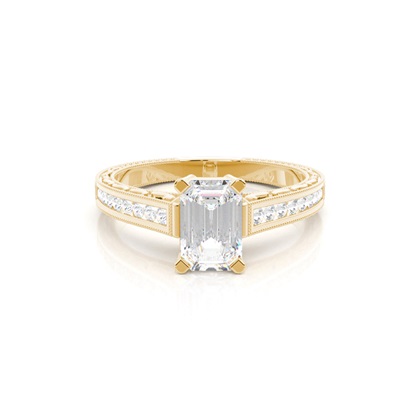 Emerald Vintage Diamond Engagement Rings