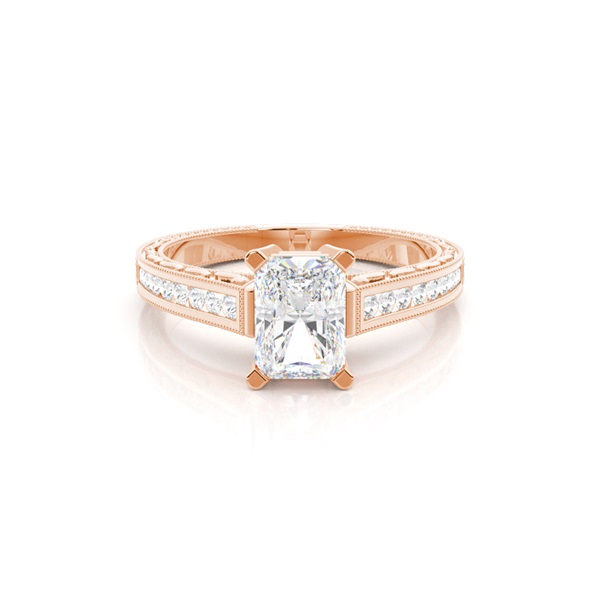 Yellow Gold Radiant Vintage Diamond Engagement Ring