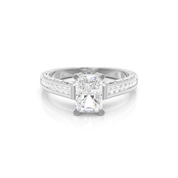 Yellow Gold Radiant Vintage Diamond Engagement Ring