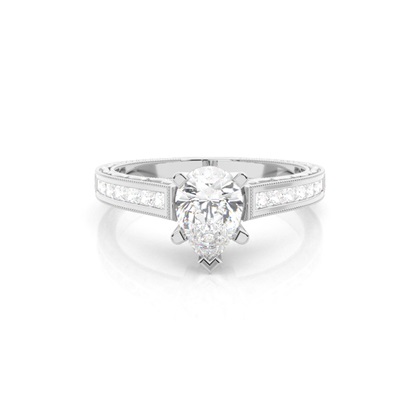 Pear Vintage Diamond Engagement Rings