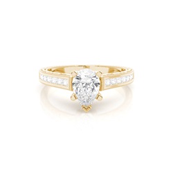 White Gold Pear Vintage Diamond Engagement Ring
