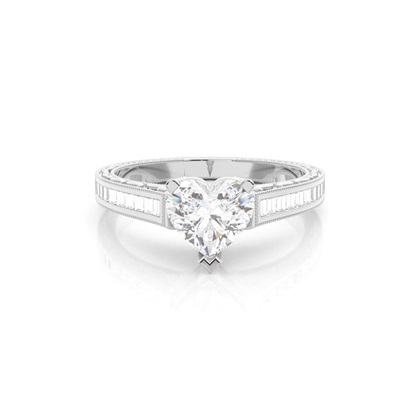 Heart Vintage Diamond Engagement Rings