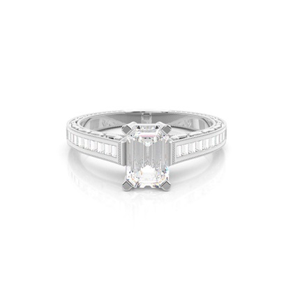 Emerald Vintage Diamond Engagement Rings