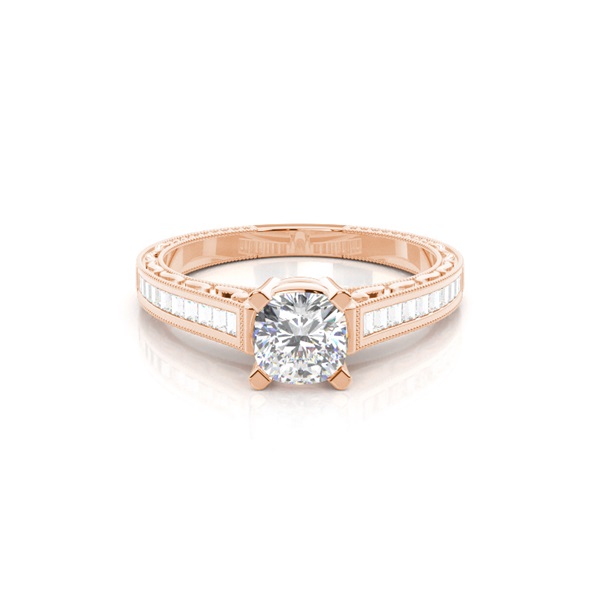 Diamantring in einer Krappenfassung mit medium Schulter Diamanten