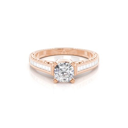 Vintage Rose Gold Diamond Engagement Rings