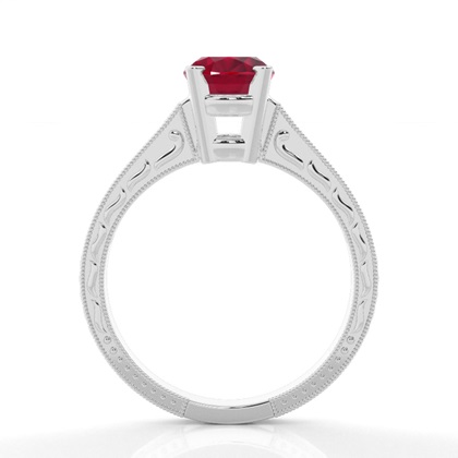 Rubinring In Einer Krappenfassung Mit Medium Schulter Diamanten