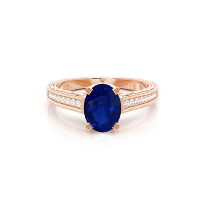 Oval Rose Gold Diamond Rings Gemstones