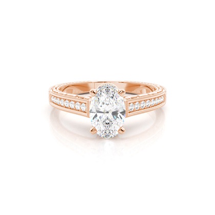 Rose Gold Side Stone Diamond Rings
