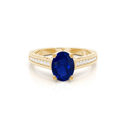 Oval Yellow Gold Diamond Rings Gemstones