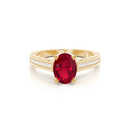 Oval Yellow Gold Diamond Rings Gemstones