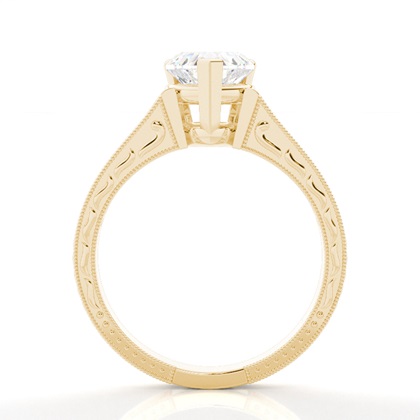 Heart Yellow Gold Side Stone Engagement Rings