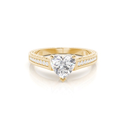 Yellow Gold Side Stone Diamond Rings