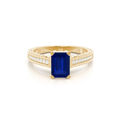 Yellow Gold Sapphire Diamond Engagement Rings
