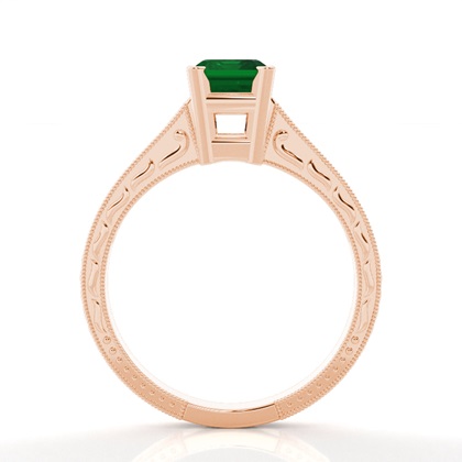 Weisgold Smaragd Vintage Emerald Verlobungsring