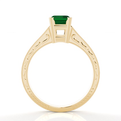 Weisgold Smaragd Vintage Emerald Verlobungsring