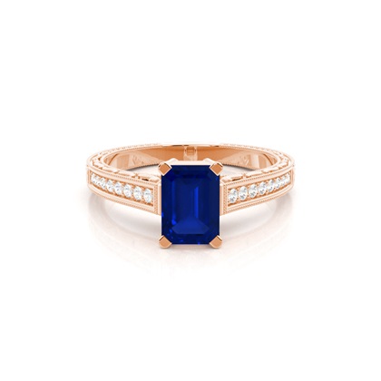 Rose Gold Gemstone Diamond Engagement Rings