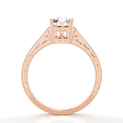 Pear Rose Gold Side Stone Engagement Rings