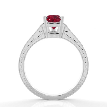 Rubinring In Einer Krappenfassung Mit Medium Schulter Diamanten