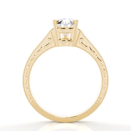 Pear Yellow Gold Side Stone Engagement Rings