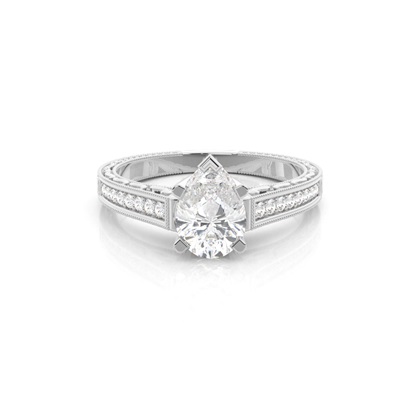 Pear Side Stone Diamond Rings