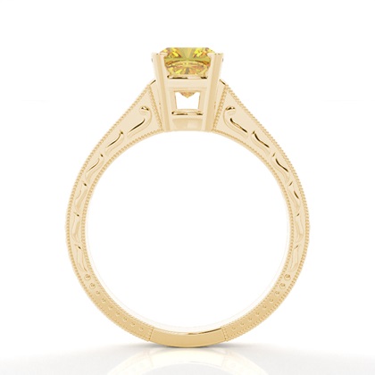Cushion Yellow Gold Diamond Engagement Rings