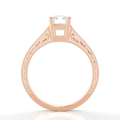 1.00 Carat Rose Gold Side Stone Engagement Rings