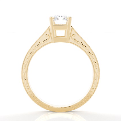 1.00 Carat Yellow Gold Side Stone Engagement Rings