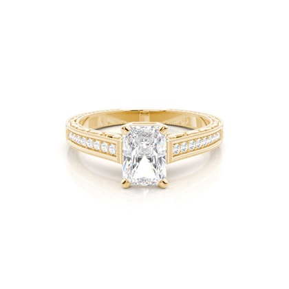 Yellow Gold Side Stone Diamond Rings