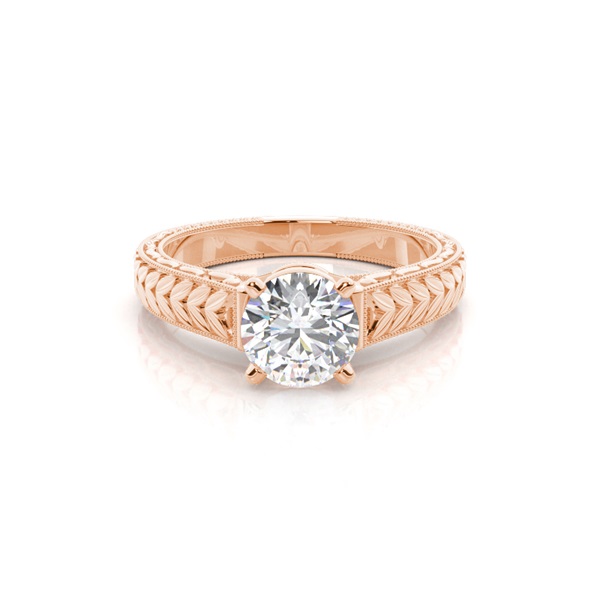 White Gold Round Vintage Diamond Engagement Ring